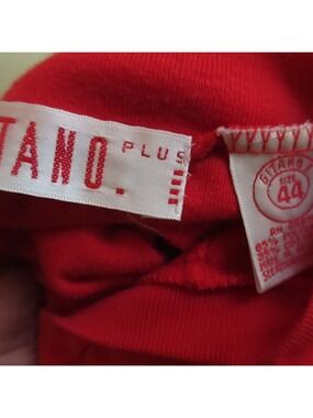 Vintage Women's 1990s Gitano Preppy T-shirt Top XL 44 Hot Red